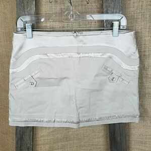 Marciano women's 8 mini skirt textured pockets tan